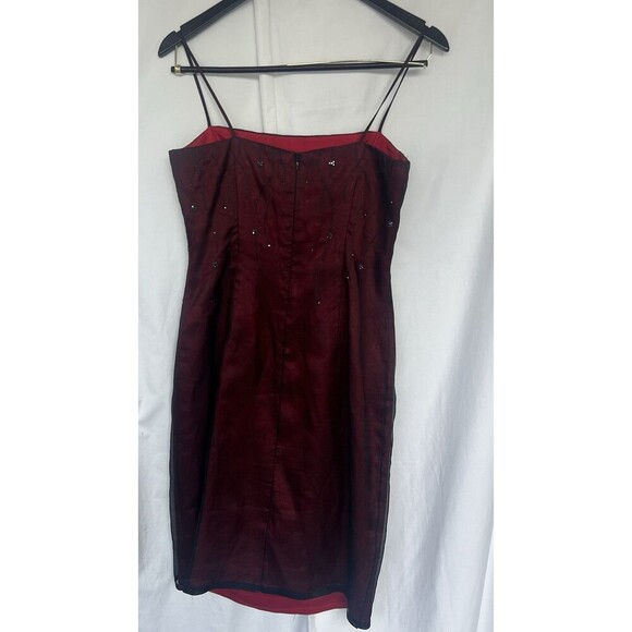 VTG Laundry by Shelli Segal Sequin Beaded Silk Mini Dress Small Vamp Whimsigoth - Picture 3 of 6